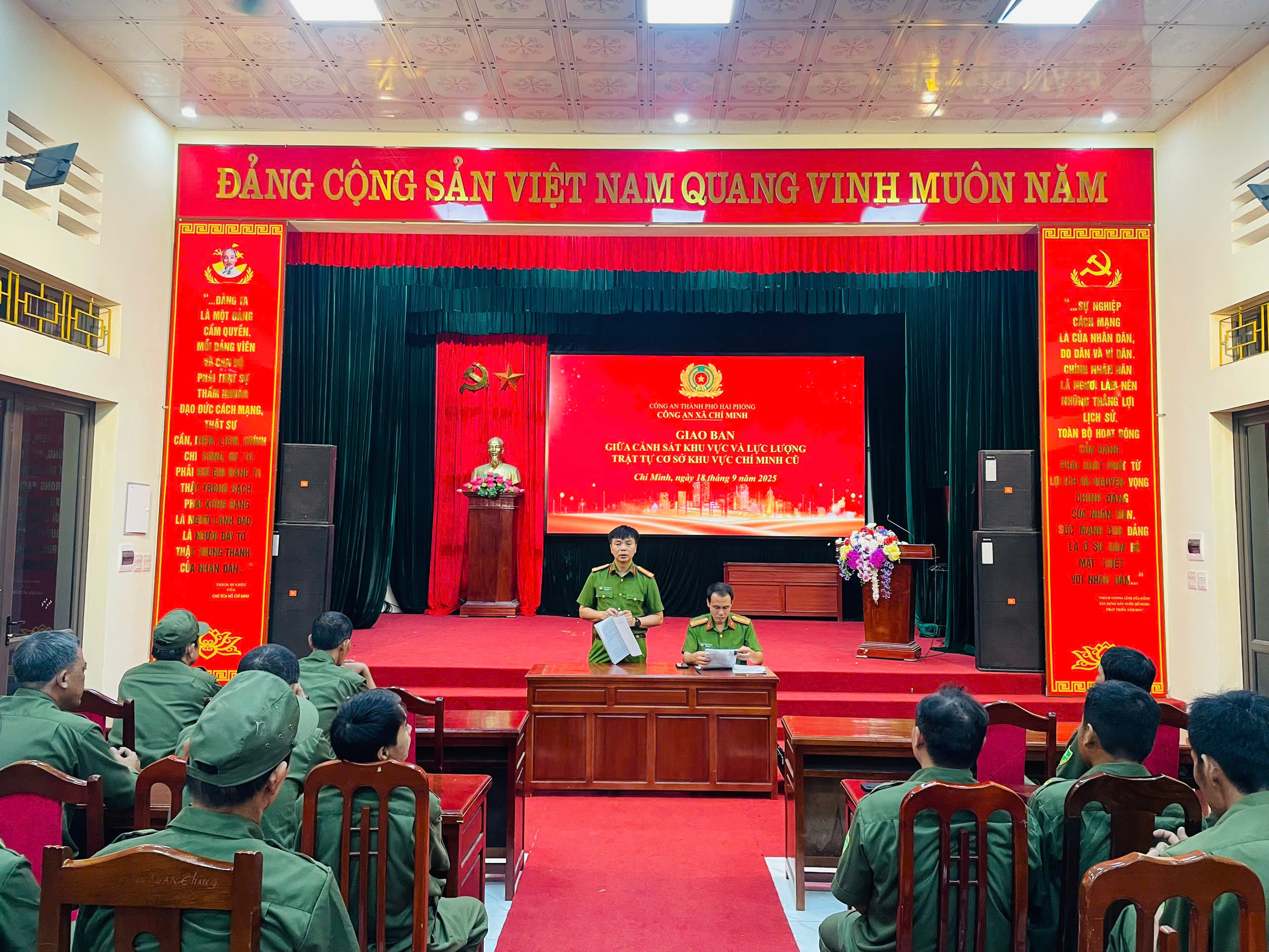 Công an xã Chí Minh tổ chức giao ban với lực lượng bảo vệ an ninh trật tự ở cơ sở